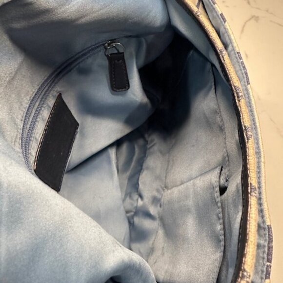 Coach #19623 Signature Legacy Canvas and Leather Messenger Bag Denim & Leather - Picture 7 of 12